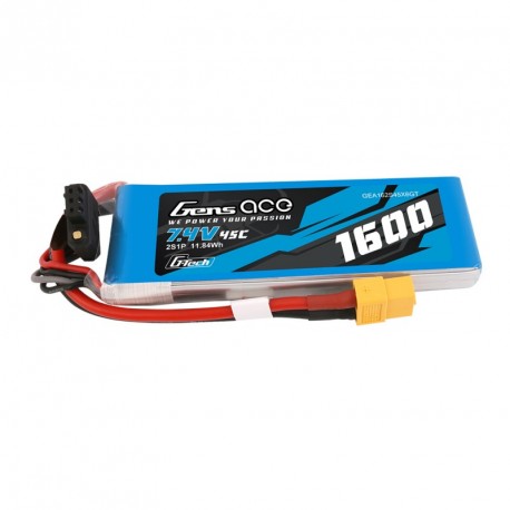 Accu LiPo GENS ACE 1600mAh 2S 40C