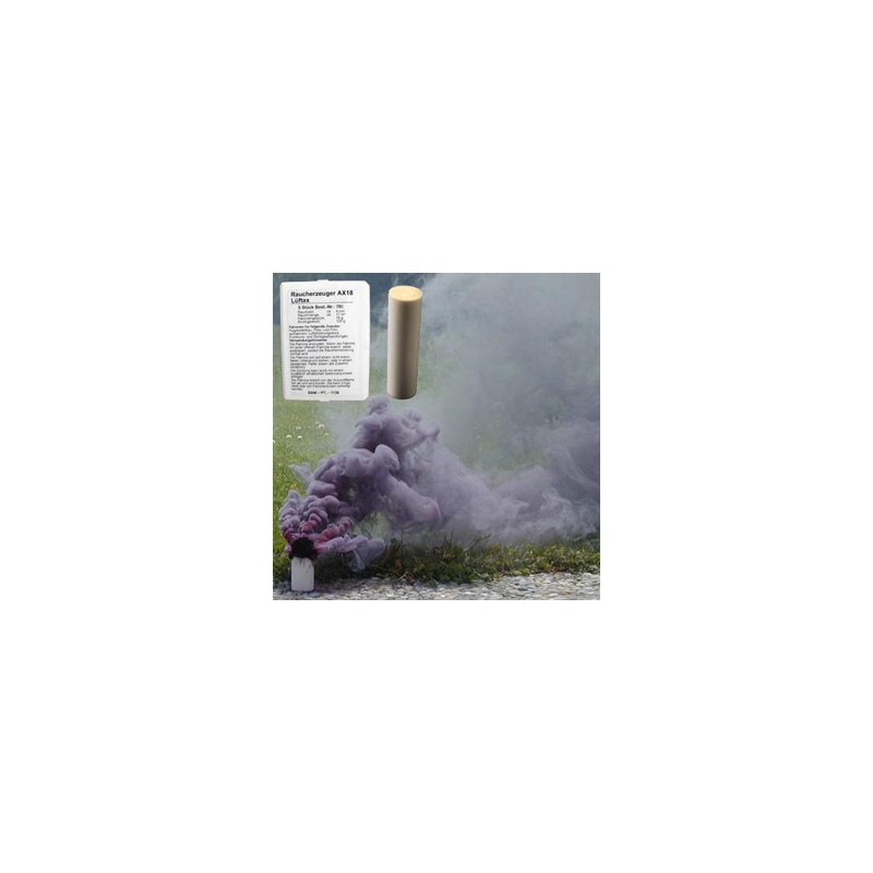Fumigènes Multicolores AX-18 - Boîte De 5 Cartouches (rouge, Vert, Bleu, Jaune, Orange) - Pour Tests Ventilation, Airsoft, Effets Spéciaux