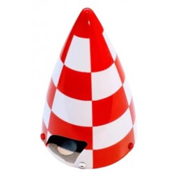 CONE CARBONE BIPALE 115MM (4.5") DAMIER ROUGE / BLANC EXTREME FLIGHT