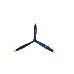 HELICE BOIS TRIPALE 30X18 NOIR / JAUNE FIALA