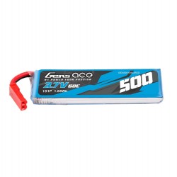 Accu LiPo Gens Ace 500mAh 1S 60C avec connecteur JST BEC