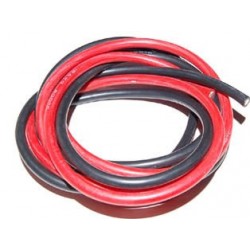FIL SILICONE 14 AWG / 2.12mm² ROUGE+NOIR 2X1M