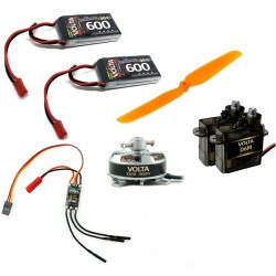 Set équipement pour Step One, Magnim, Polyclub (motorisation, servos, Accu)
