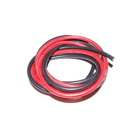 FIL SILICONE 10 AWG / 5.26mm²  ROUGE+NOIR 2X1M
